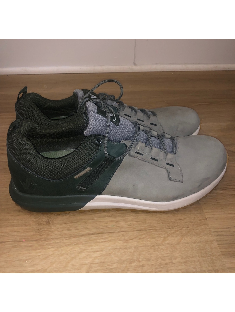 FORSAKE RANGE LOW WATERPROOF LEATHER HIKING TRAIL SHOES GRAY GREEN MENS SIZE 14